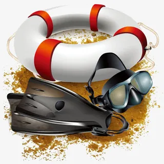 救生圈与潜水镜免抠