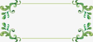 绿色春季花藤框架免抠
