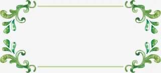 绿色春季花藤框架免抠