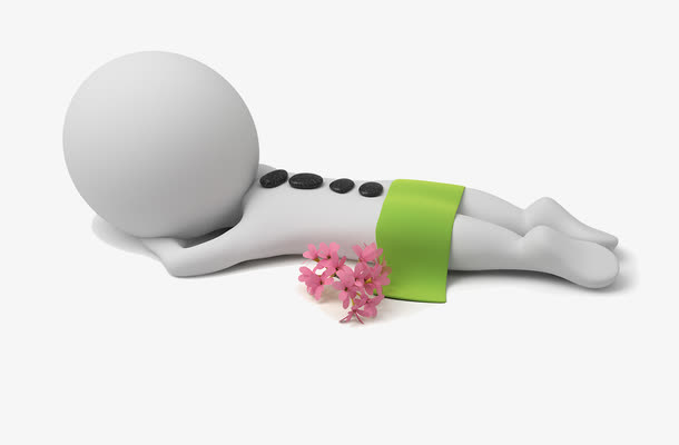 放松身体调整心情3D小人免抠