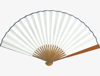 白色折扇免抠