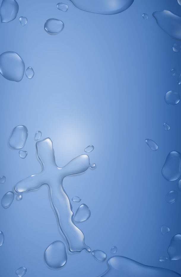 水珠十字架油画免抠