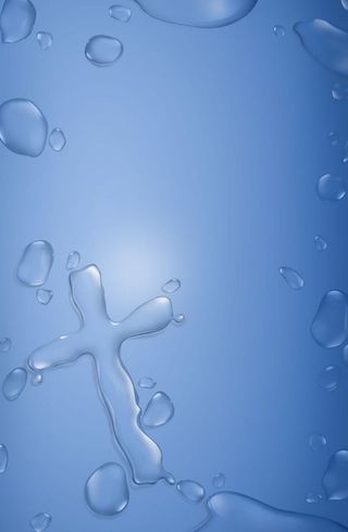 水珠十字架油画免抠