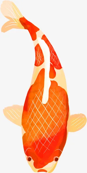 卡通手绘水墨鲤鱼锦鲤免抠
