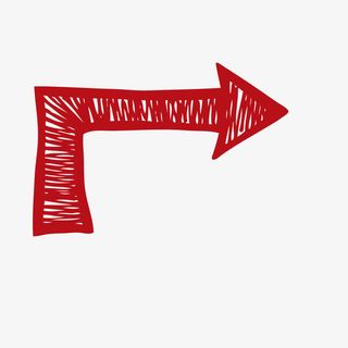 手绘红色线条填充箭头免抠