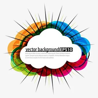 云朵彩色矢量免抠