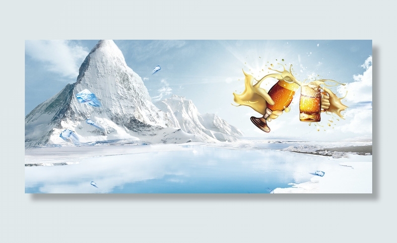 冰啤雪山背景高清