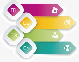 矢量创意设计横向箭头数字目录图免抠