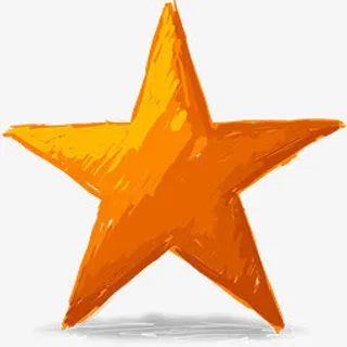 水彩 立体五角星免抠