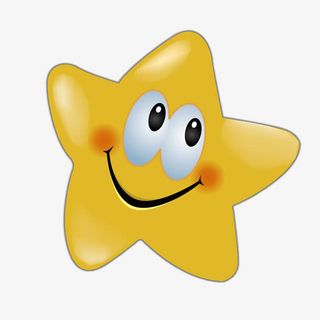 黄色五角星笑脸矢量图标免抠