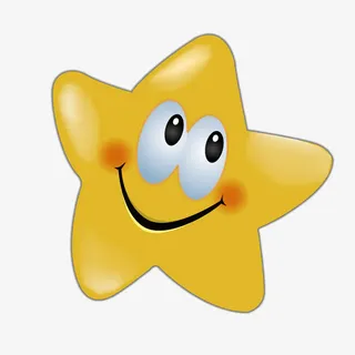 黄色五角星笑脸矢量图标免抠