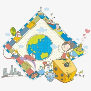 飞行棋上的女孩免抠