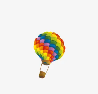 多彩卡通热气球装饰图案免抠