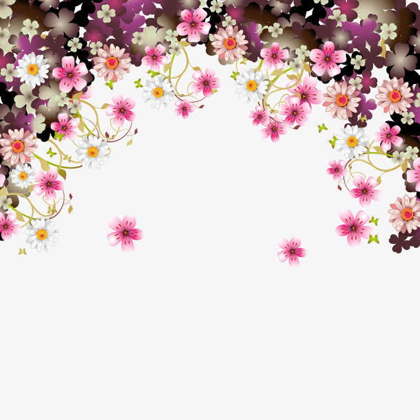 情人节绚丽花朵矢量素材免抠