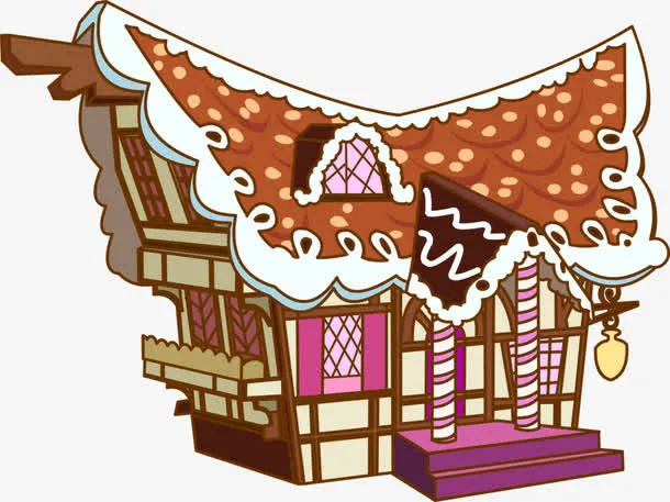 手绘糖果屋免抠