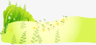 春天草地风景背景矢量图