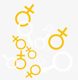 黄色男女符号底纹装饰图案免抠