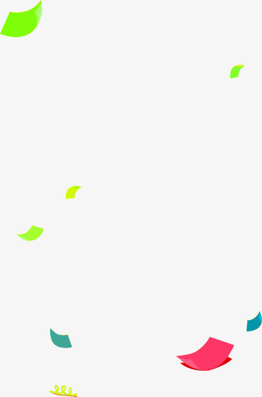 绿色纸片碎纸漂浮素材免抠