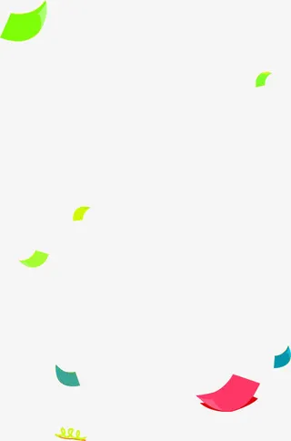 绿色纸片碎纸漂浮素材免抠
