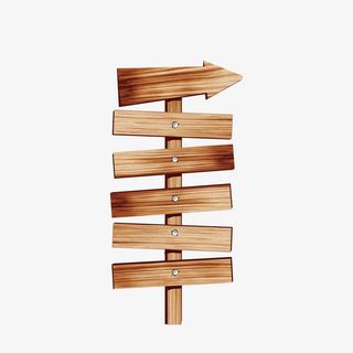 矢量卡通手绘分岔路口箭头指示牌免抠