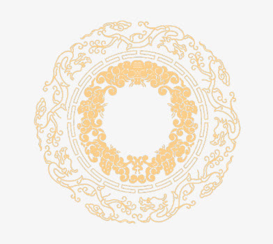 新年圆形花纹免抠