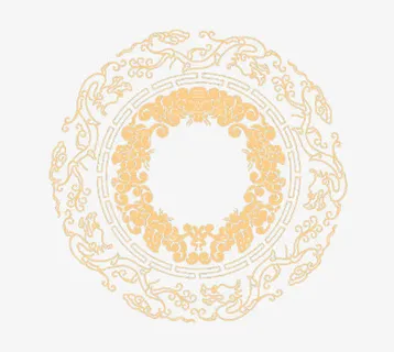 新年圆形花纹免抠