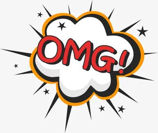 橙色卡通omg免抠