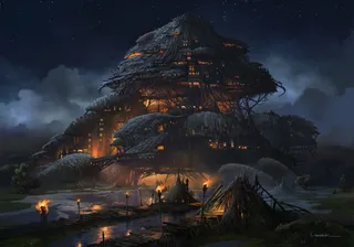 环境渲染效果灯光建筑免抠