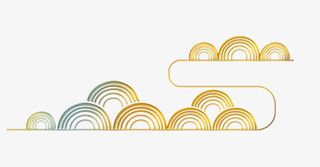 中国风 金色渐变花纹免抠装饰中国风元素