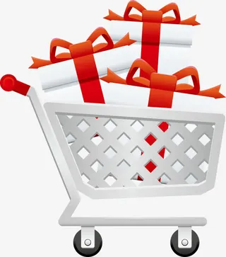 矢量创意设计购物车图免抠