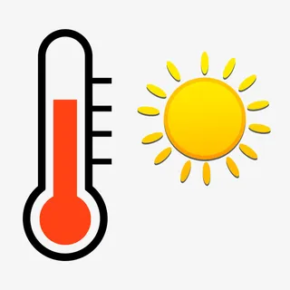 夏季太阳与温度计矢量图兴免抠