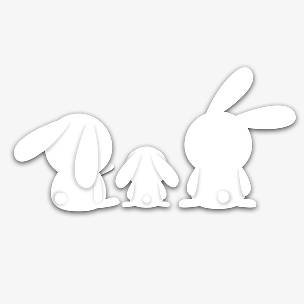 中秋节的一家三口的兔子免抠
