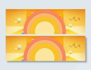 淘宝电商扁平渐变酷炫橙色banner背景高清