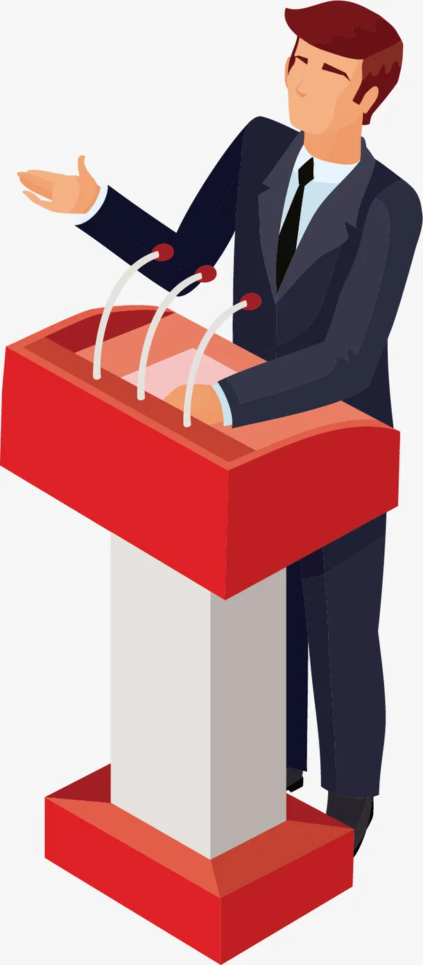 矢量图演讲中的男士免抠