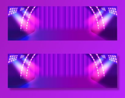 双十一紫色渐变炫酷舞台banner高清