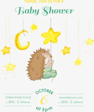 吊秋千的刺猬矢量免抠