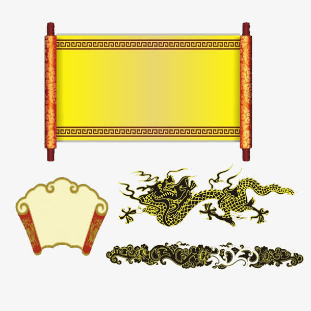 史诗般古典花纹图案免抠