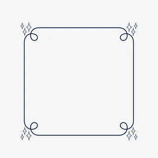 卡通蓝色边框矢量图免抠