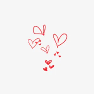 红色手绘简单爱心免抠