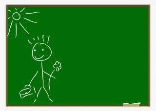 绿色卡通小黑板图免抠