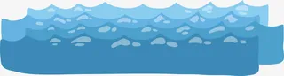 渐变蓝色卡通海浪素材免抠