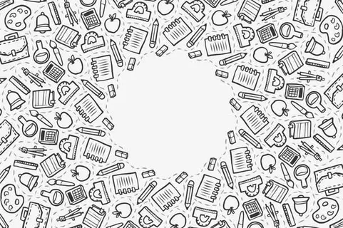 矢量铅笔画文具免抠