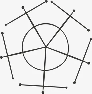 手绘五边形线条免抠