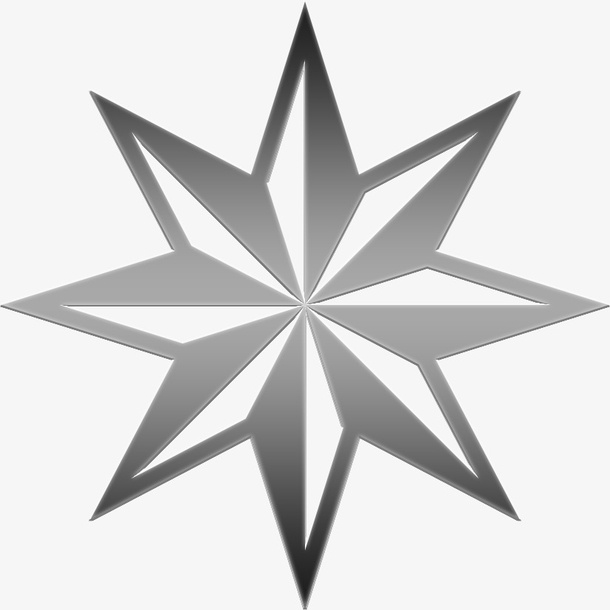 黑色八角形立体渐变免抠