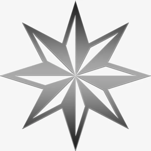 黑色八角形立体渐变免抠