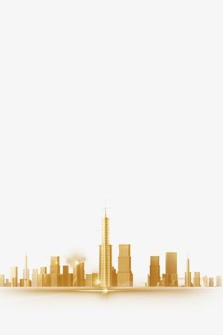 金色城市抽象免抠