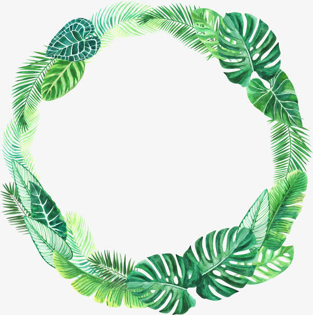 绿叶花环免抠