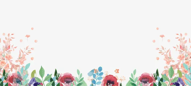 手绘花草装饰banner免抠手绘/卡通卡通元素
