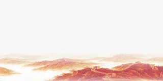红色万里长城免抠