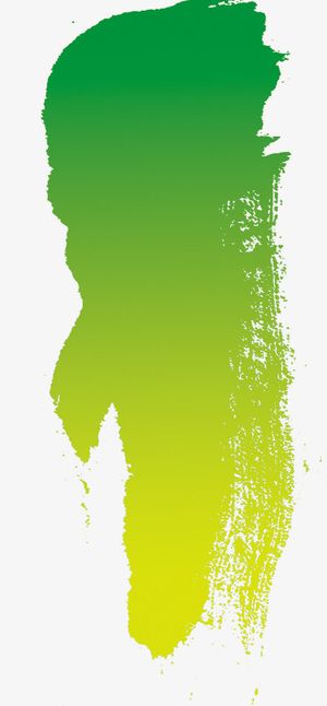 绿色渐变清新墨迹免抠